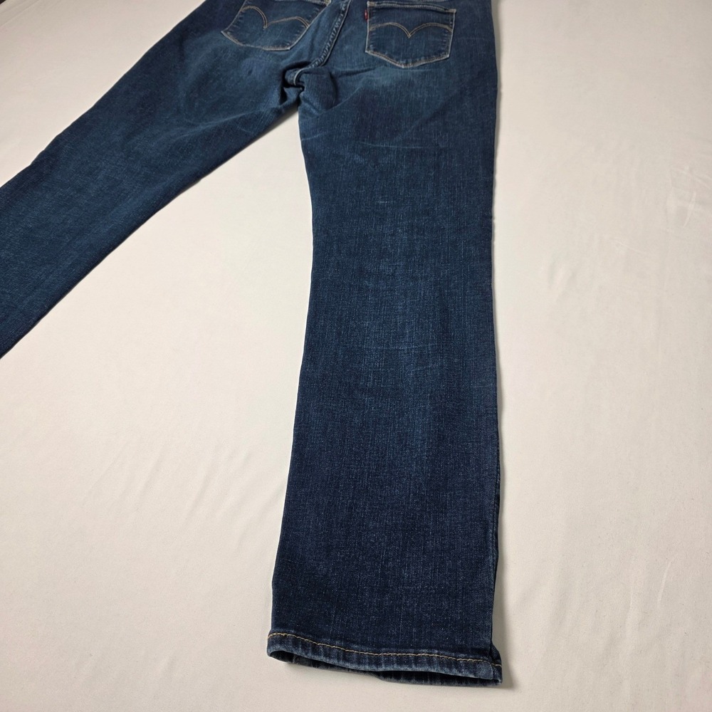 Levis Mid Rise Skinny Jeans Womens 12 Stretch Dark Blue Wash Denim Pants - Picture 13 of 13